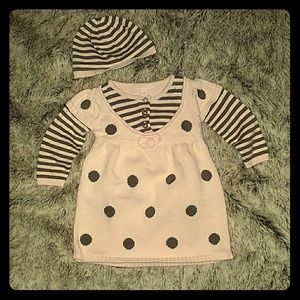 Sweater dress with matching hat